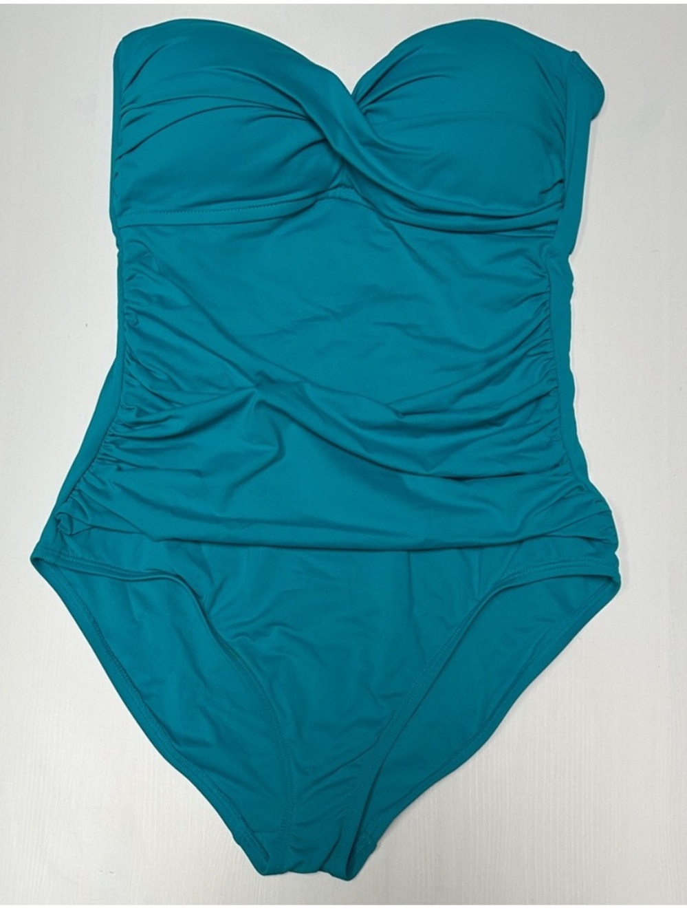 REDUCED Anne Cole Teal Bandeau One-Piece Swimsuit 14